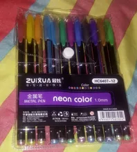12 unids/set juego de bolígrafos de Gel de brillo bolígrafos para la escuela Oficina libro para colorear para adultos revistas dibujo garabatos arte marcadores de pluma de promoción