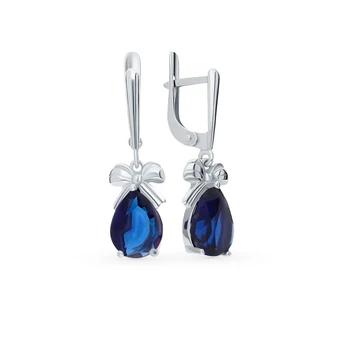 

Silver earrings with quartz synthetic sunlight sample 925