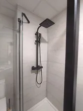 Bathroom Faucet Black Rain Shower Head Thermostatic Bath Faucet Wall Mounted Bathtub