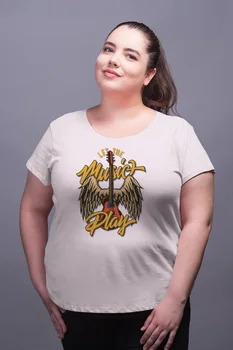 

Angemiel Wear Let The Music Play White Women Cotton Large Size T-Shirt