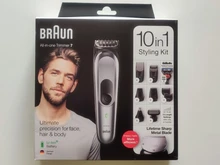 Braun Todo en Uno MGK 7221 Recortadora barba y cortapelo - Set 10 en 1, Maquinilla Gilletfe Fusión5 ProGlide, 4 peines