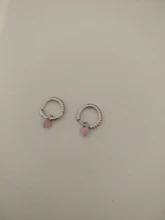 Pendientes de aro de Plata de Ley 925 Huggie para mujer, aretes geométricos de amor, Piercing de circonita, joyería de plata
