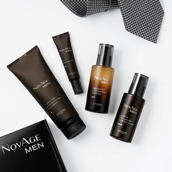 

Comprehensive care for men's leather novage men