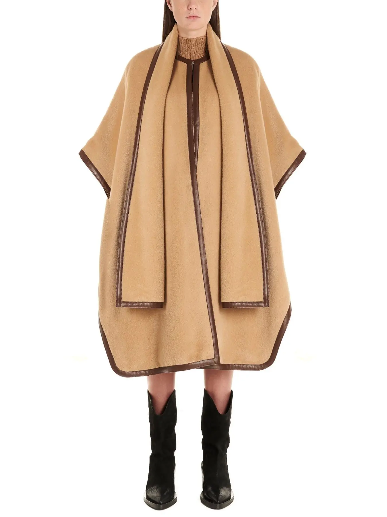 Женское пончо ALBERTA FERRETTI A061766290178 бежевая шерсть |