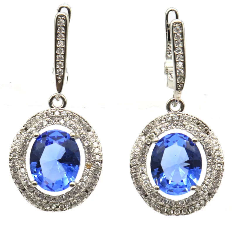 Серьги из серебра 2020 пробы с фианитом 35 х16 мм|925 silver drop earrings|925 earringsdrop earrings |