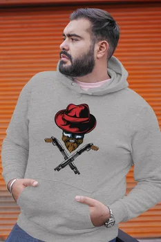 

Angemiel Wear Red Hat Rebel Gray Men 'S Hooded Sweatshirt