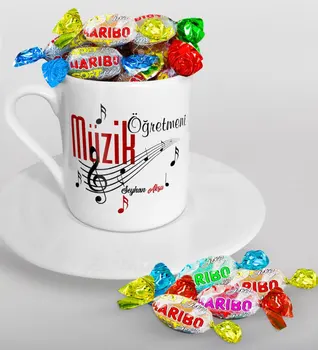 

Personalized Private Music Teacher Turkish coffee Cup and Haribo Candy Gift Set