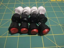 Rocker-Switches Round ON-OFF Black White Mini KCD1-105 6pcs 20mm-Diameter 2-Pin Red