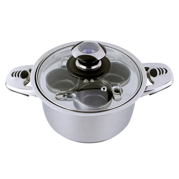 

Thicking Bottom Egg Steamer Pot Set with Lid Stainless Steel Cooking Pot Egg Cups Plate Home Kitchen Baking Tool