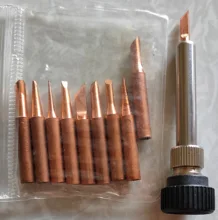 Punta de hierro para soldar de cobre puro, 900M-T, no magnético, estación de soldadura Hakko 936, puntas de soldadura con carcasa de manga 936 907