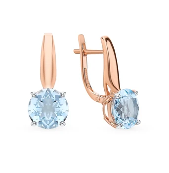 

Gold earrings with Topaz sunlight sample 585