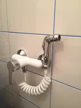 Faucet Toilet-Cleaner-Set Bidet-Sprayer Shower White Wall-Mounted Accoona A3167G