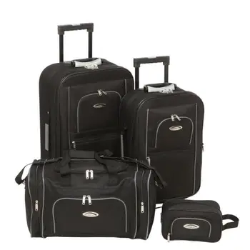 

CHALLENGER Set of 2 suitcases soft 2 wheels 54-64 cm + cabin bag 50 cm + bag toilet Black