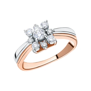 

Gold ring with diamonds sunlight sample 585