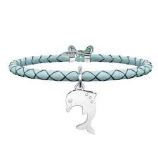 

KIDULT 316L STAINLESS STEEL BRACELET, LEATHER AND CRYSTAL "DOLPHIN" 731458-ANIMAL PLANET