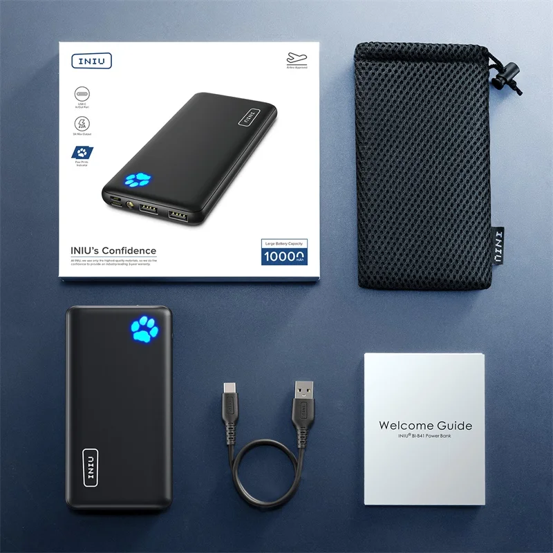INIU PD 10000mAh Портативное зарядное USB устройство с портативное Power Bank Быстрая зарядка