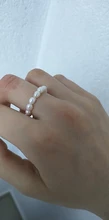 PerisBox-anillo minimalista de perlas naturales para mujer, Anillos geométricos de perlas de agua dulce naturales, círculo continuo, novedad de 2020
