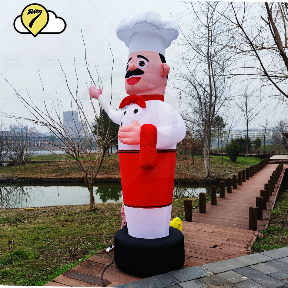 Inflatable Tube Guy Fast Food Restaurant Decoration Chef Balloon Outdoor  Advertising  Air Dancer Sky Tubeman Waving With Blower 4