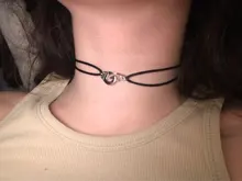Collar con esposas y cordones de 100% Plata de Ley 925 para hombre y mujer, colgante de lunares con cuerda ajustable, Bisutería