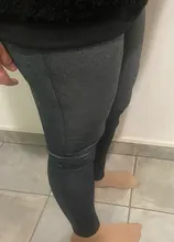 Jeggings de forro polar para mujer, pantalones vaqueros falsos sin costuras de cintura alta, mallas ajustadas de moda, pantalones de Fitness para invierno