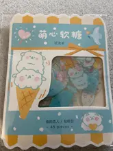 VanYi-adhesivo de papelería Kawaii, pegatinas coreanas de escritorio, dibujos animados, pegatina decorativa para uso diario, 45 Uds./PVC