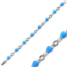 Серебряный 925 пробы браслет с опалом и цирконием