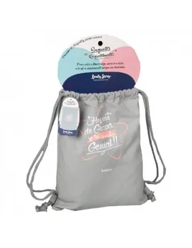 

SACHET BACKPACK GRAY COLOR LOVELY STORY WITH THE PHRASE "TODAY WILL OF BEAUTIFUL AND YOU IS GREAT"