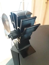 Wood Burner Stove-Fan Fireplace Heat-Powered 4-Blade Log Heat-Distribution Black Home