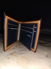 Cartera Vintage de cuero para hombre, cartera masculina de lujo, corta, ajustada, con Clip para dinero, tarjetero, Portomonee