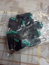 5 Juegos de 10 Uds. De cámaras, 2,1mm x 5,5mm, adaptador de enchufe hembra y macho, toma de corriente continua, color verde