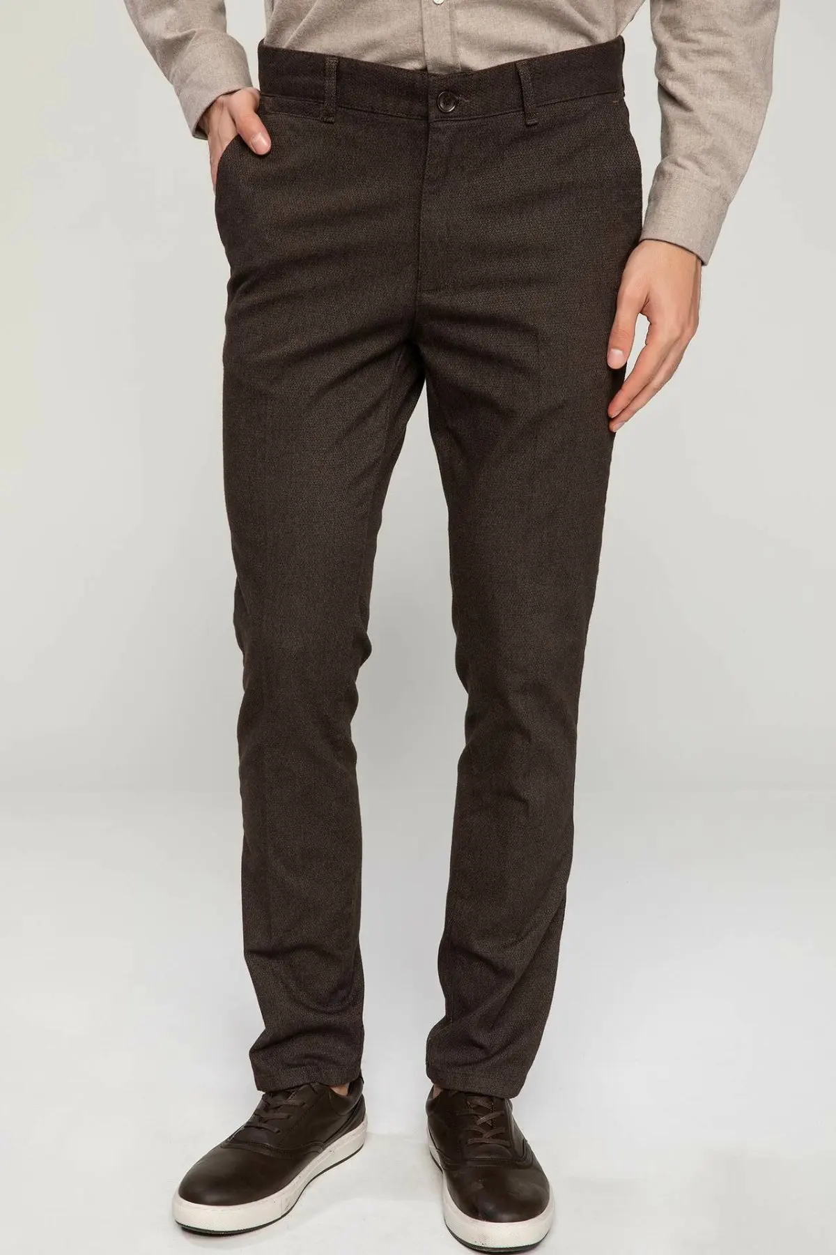 Дефакто Новая мода мужской костюм брюки досуг классический бизнес длинные брюки мужские повседневные однотонные строгие брюки-I9796AZ18AU