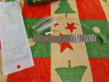 HQ-correa de reloj de acero inoxidable para Samsung Galaxy Watch, banda deportiva de SM-R800 de 46mm con extremo curvo, pulsera de plata y negro