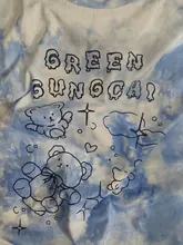 Harajuku-Camiseta con oso para mujer, ropa de calle de gran tamaño, Top de manga corta Harajuku para mujer, camisetas teñidas de Hip Hop