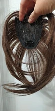 Halo Lady-Clip de belleza para mujer, cabello humano con explosión de flequillo, pieza central, pelo lacio brasileño no Remy para la pérdida de cabello