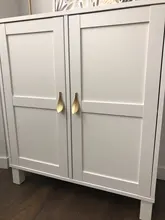 Cabinet-Knob Furniture-Handles Door-Pulls Leaf-Shaped Brass Gold Nordic-Style 32mm YUTOKO