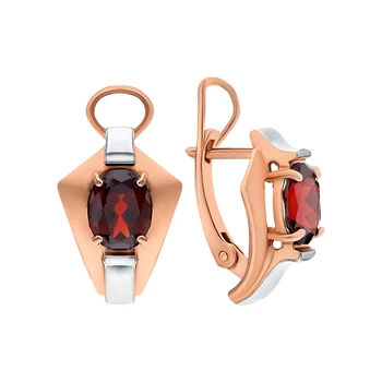 

Silver earrings with Garnet sunlight sample 925