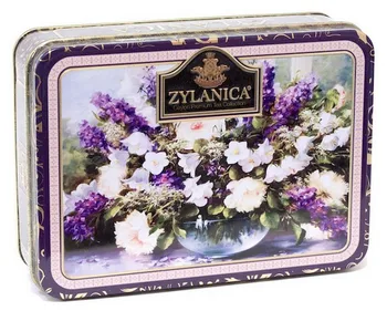 

Zylanica purple tea, casket with flowers, black leaf, Super Pekoe, 100 gr.