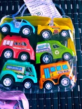 6 uds juguete de modelo de coche atrás coche vehículo móvil camión de bomberos modelo Taxi chico Mini juguetes regalo Diecasts juguete para los niños