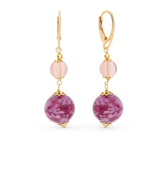 

Silver earrings Murano glass sunlight sample 925