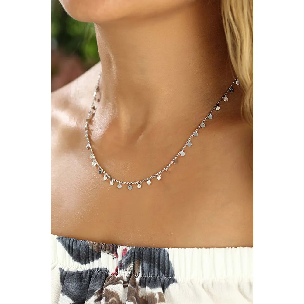 Stylish Scatters Necklace Jewelry Pendant 925 Sterling Silver Featuring Zircon with Chain | Украшения и аксессуары