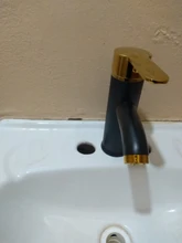 Bathroom Basin Faucets Sink-Tap Mixer Tap-One-Hole Black Golden-Water Cold/hot POIQIHY