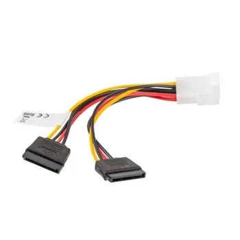 

Cable duplicador de alimentación molex macho a 2x sata hembra lanberg ca-hdsa-11cu-0015 - 15 centímetros