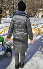 Qiaoduo-Chaqueta de plumón de pato para mujer, abrigo largo y grueso de doble cara a cuadros, Parka de talla grande para mujer, ropa ajustada