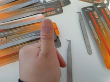 Pinzas para pestañas postizas profesionales 6A-SA, extensión y volumen de pestañas, pinzas para las cejas, herramientas de maquillaje, 1 unidad