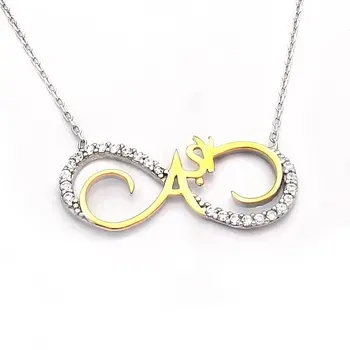 

Infinity Love Pattern Zircon Stone Women Silver Necklace