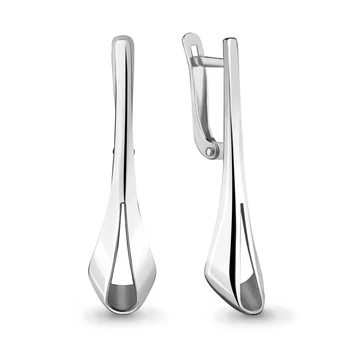 

Long aquamarine earrings without inserts, 925 sterling silver