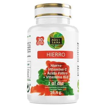 

Iron with folic acid | Iron supplement with vitamin C and vitamin B12 | Vitamins and minerals | Men and women | 30 caps