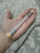 1 pincel de decoración de uñas con degradado, bolígrafo de dibujo de pintura con 4 cabezales de esponja de repuesto, herramienta de manicura con mango de diamante de imitación de doble extremo NB14 #