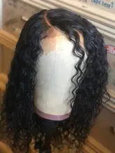 Cranberry-peluca con cierre de encaje 4x4 para mujer, cabello Remy brasileño de ondas profundas, pelucas de cabello humano con encaje frontal 13x4, línea de cabello prearrancado