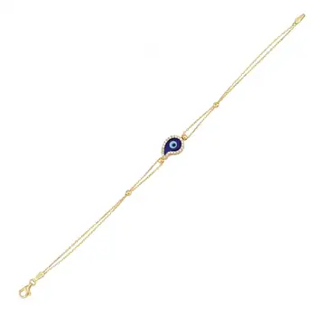 

Drop Evil Eye Beaded Gold 01-410-BLB127